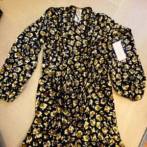 Black and brown dress-silk